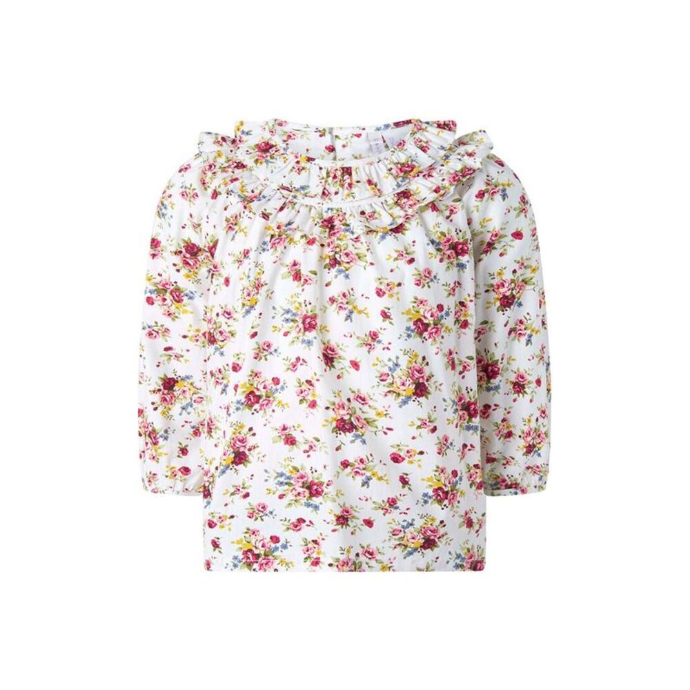 Rachel Riley Girls  Bouquet Frill Blouse, White